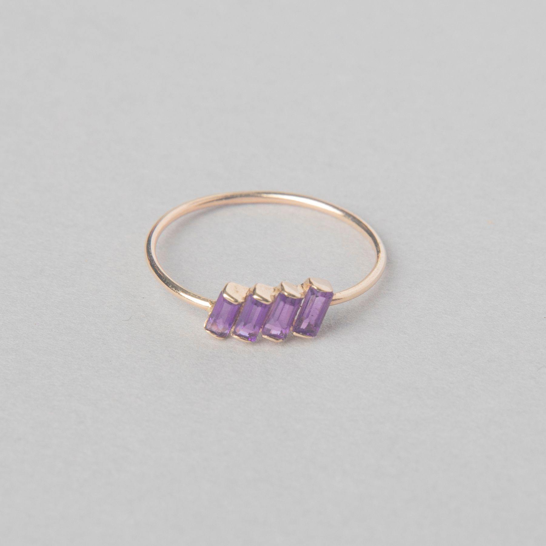 AMYTHIST BAGUETTE RING - bobbie carr