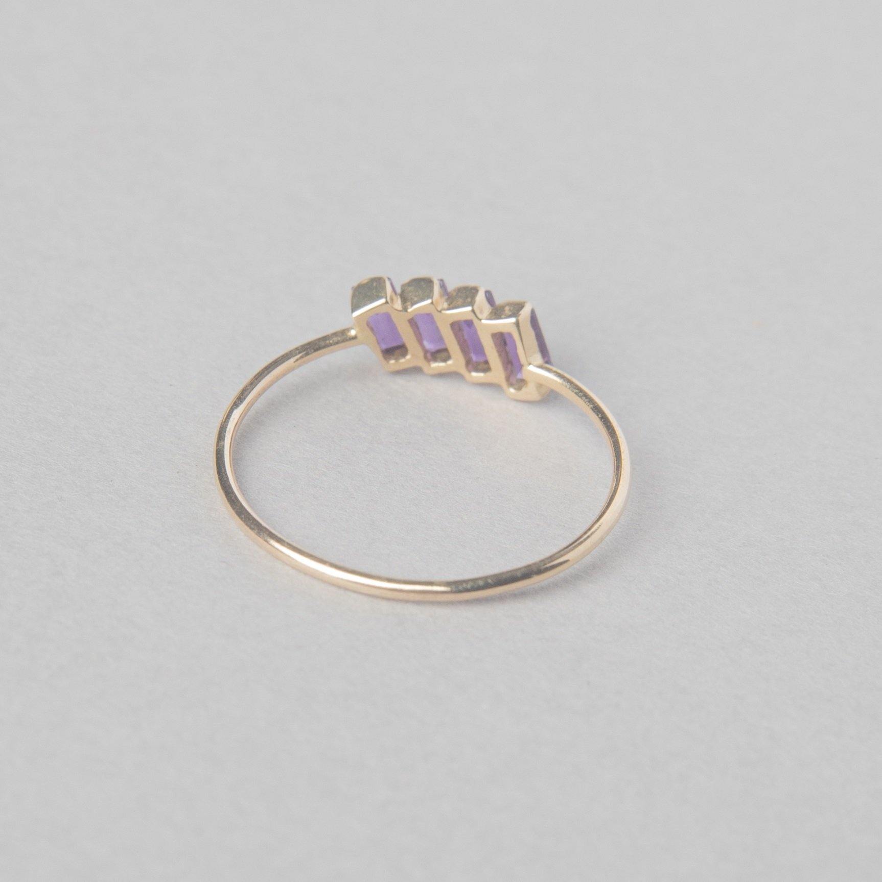 AMYTHIST BAGUETTE RING - bobbie carr