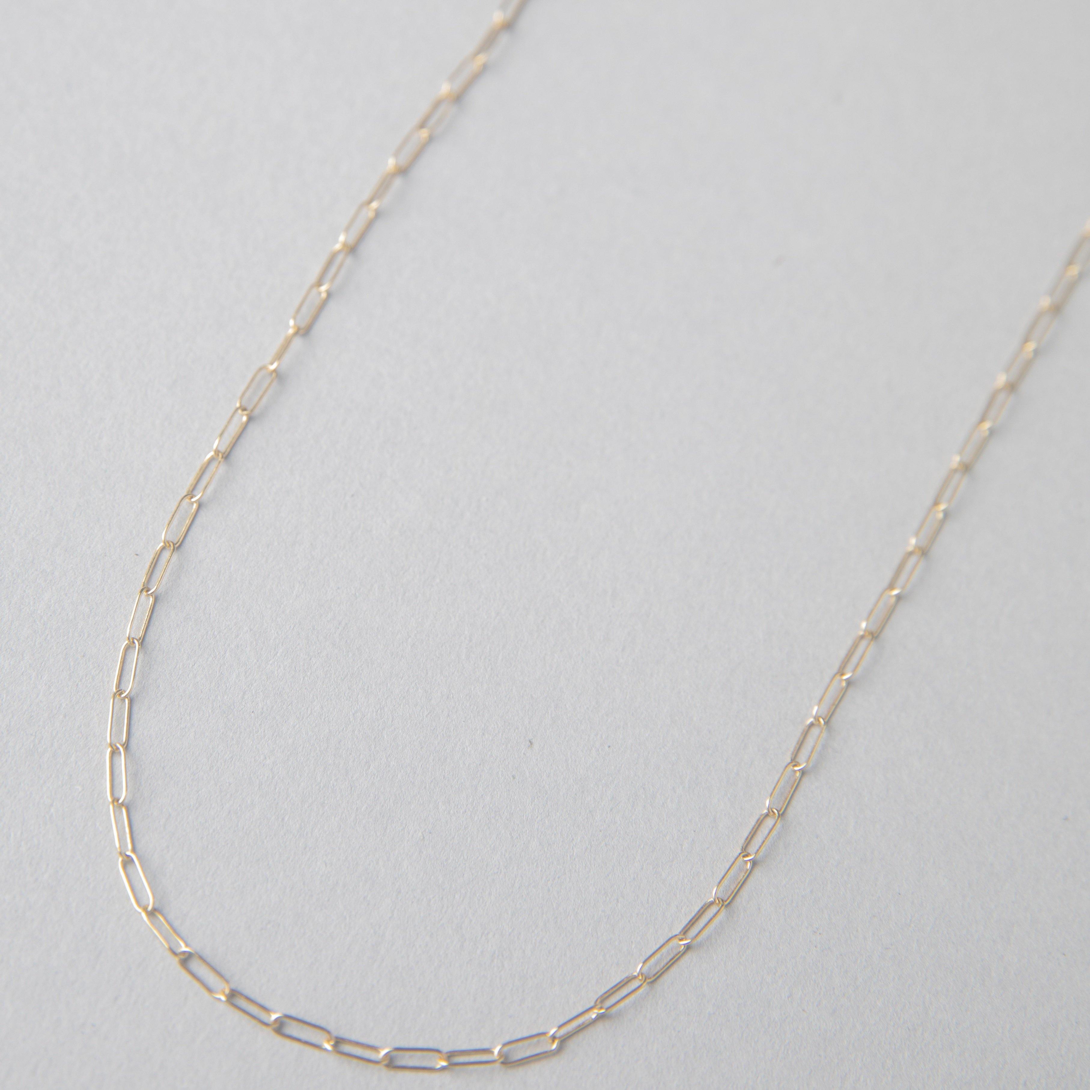 14K Micro Paperclip Chain