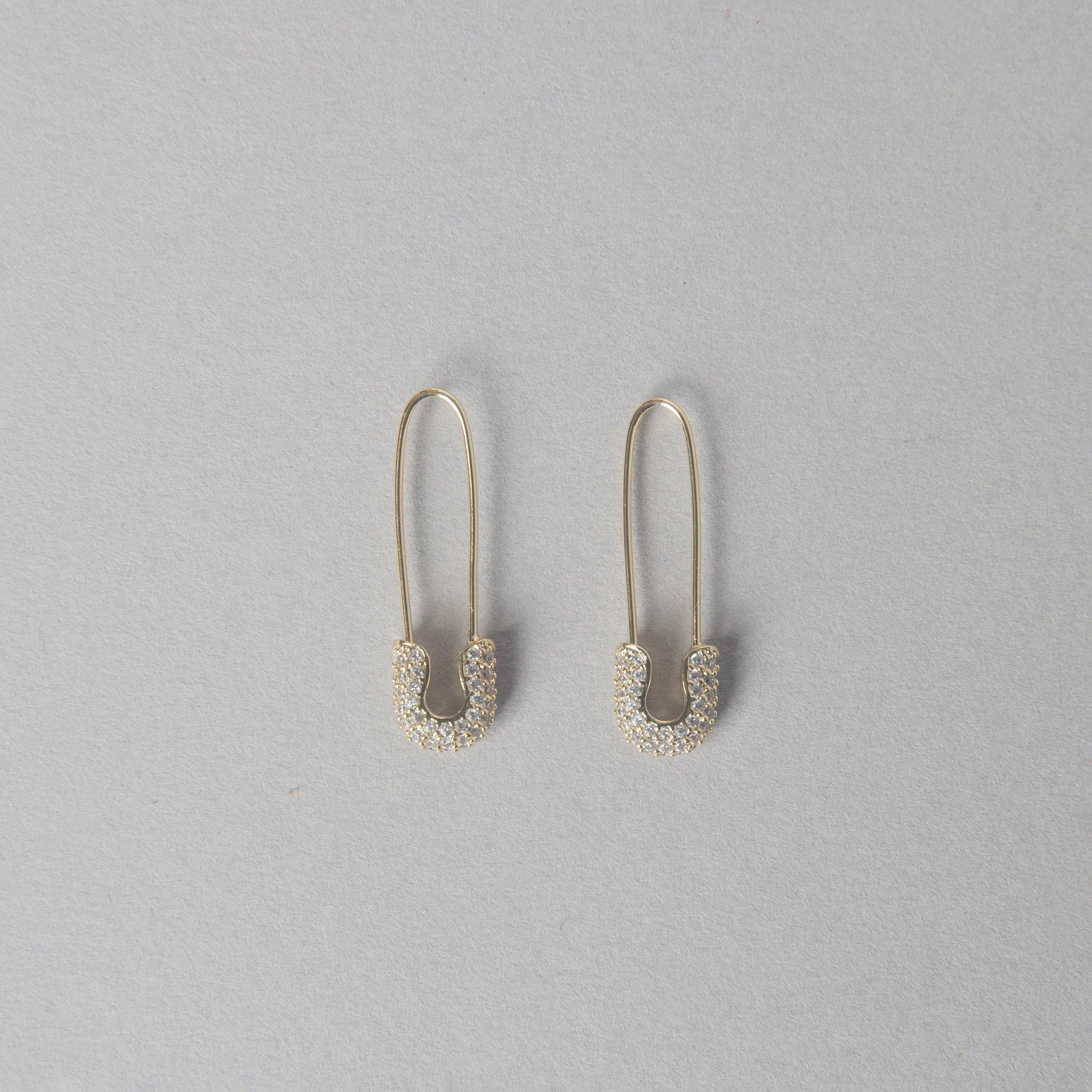 DIAMOND SAFETY PIN EARRINGS - bobbie carr