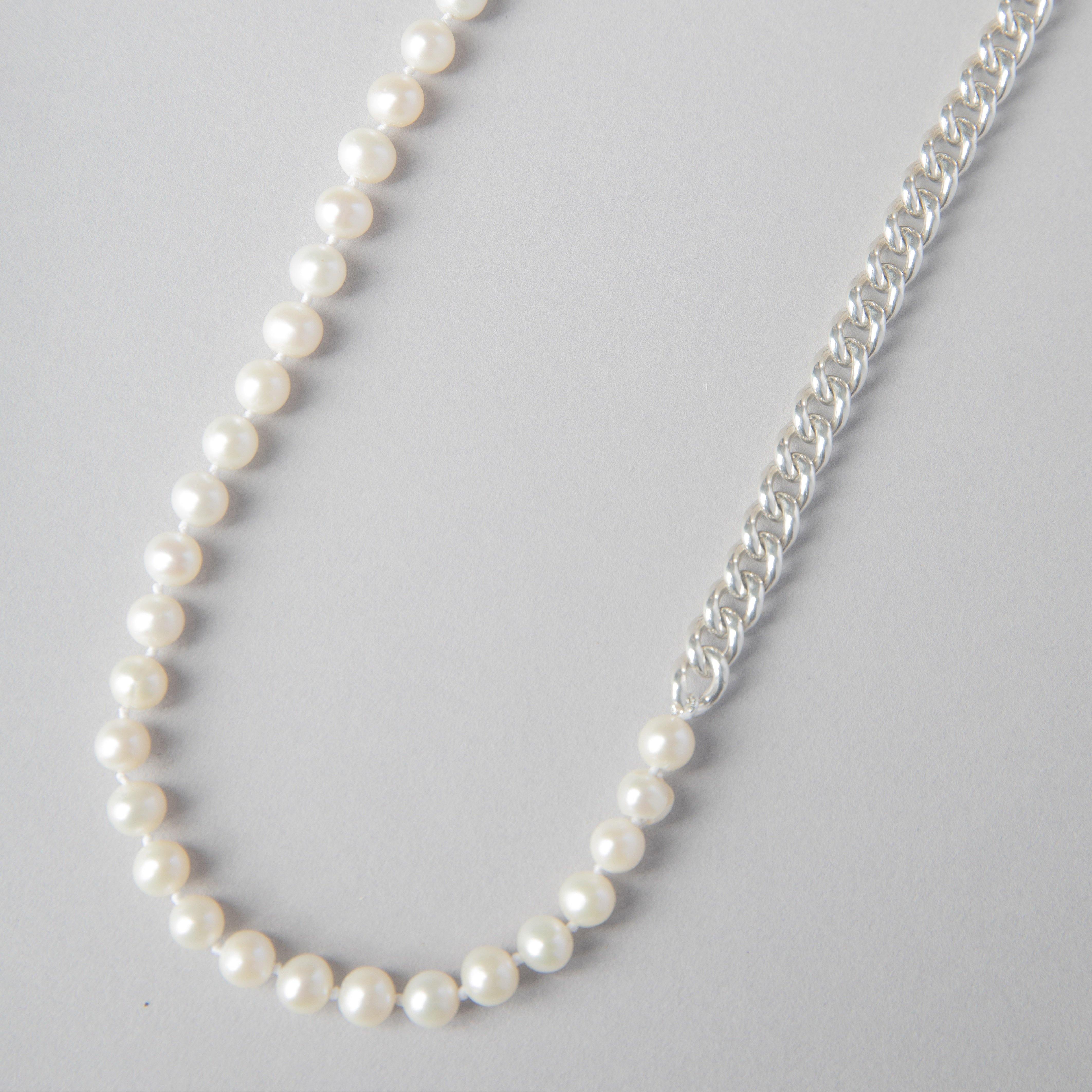 FRESHWATER PEARLS + STERLING SILVER CHAIN - bobbie carr
