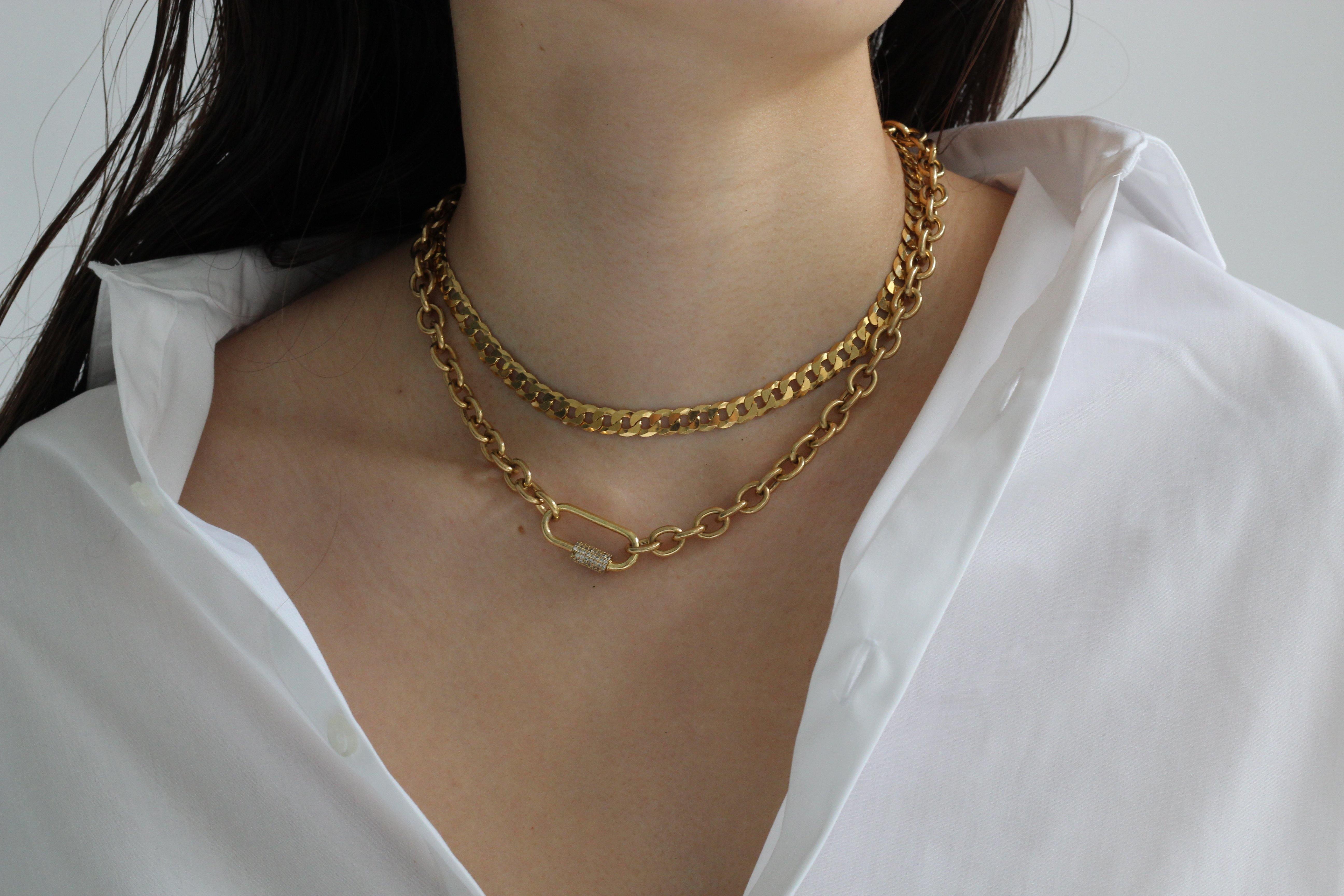 CLARICE NECKLACE WITH CZ CARABINER