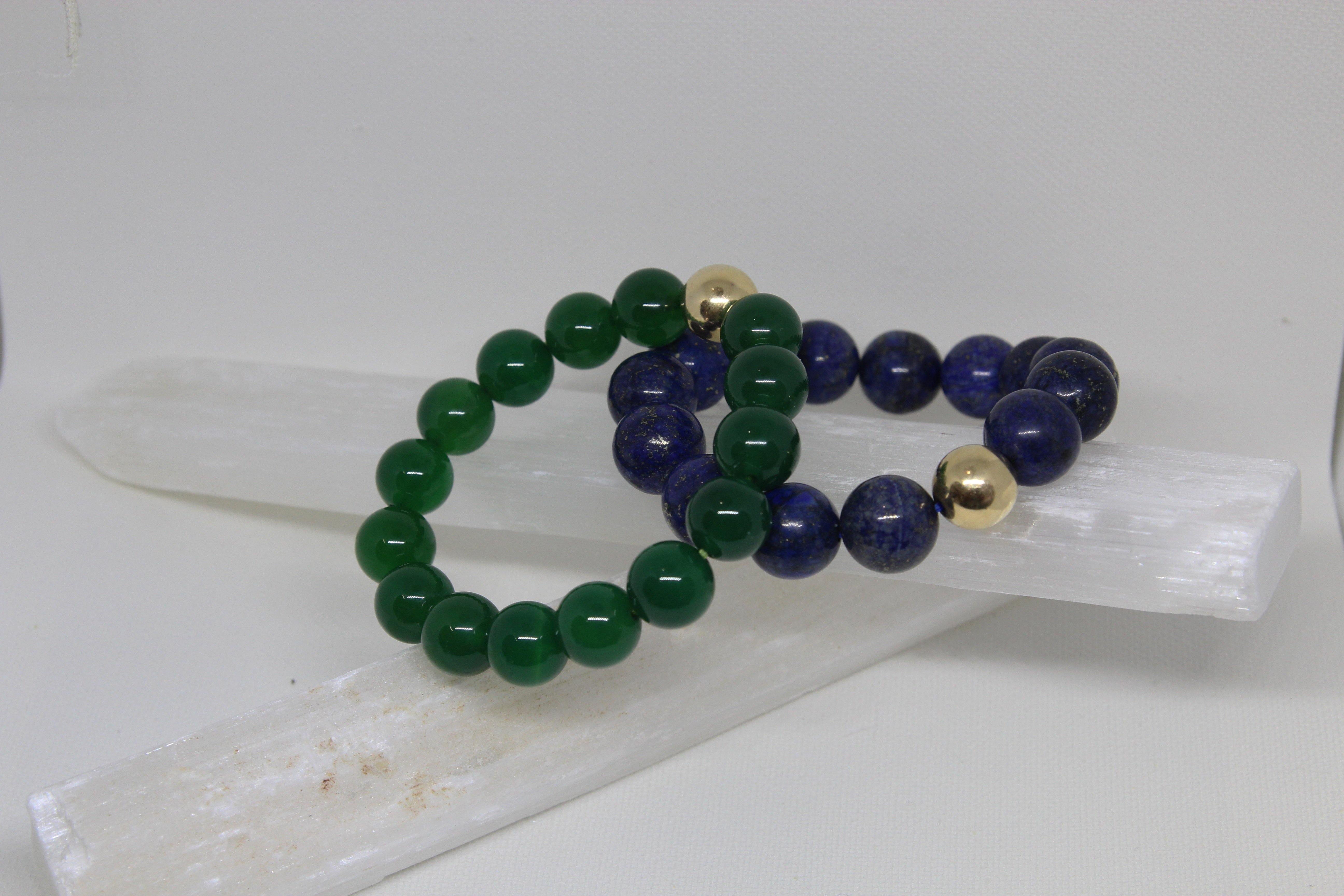 AGATE + GOLD BEAD BRACELET - bobbie carr