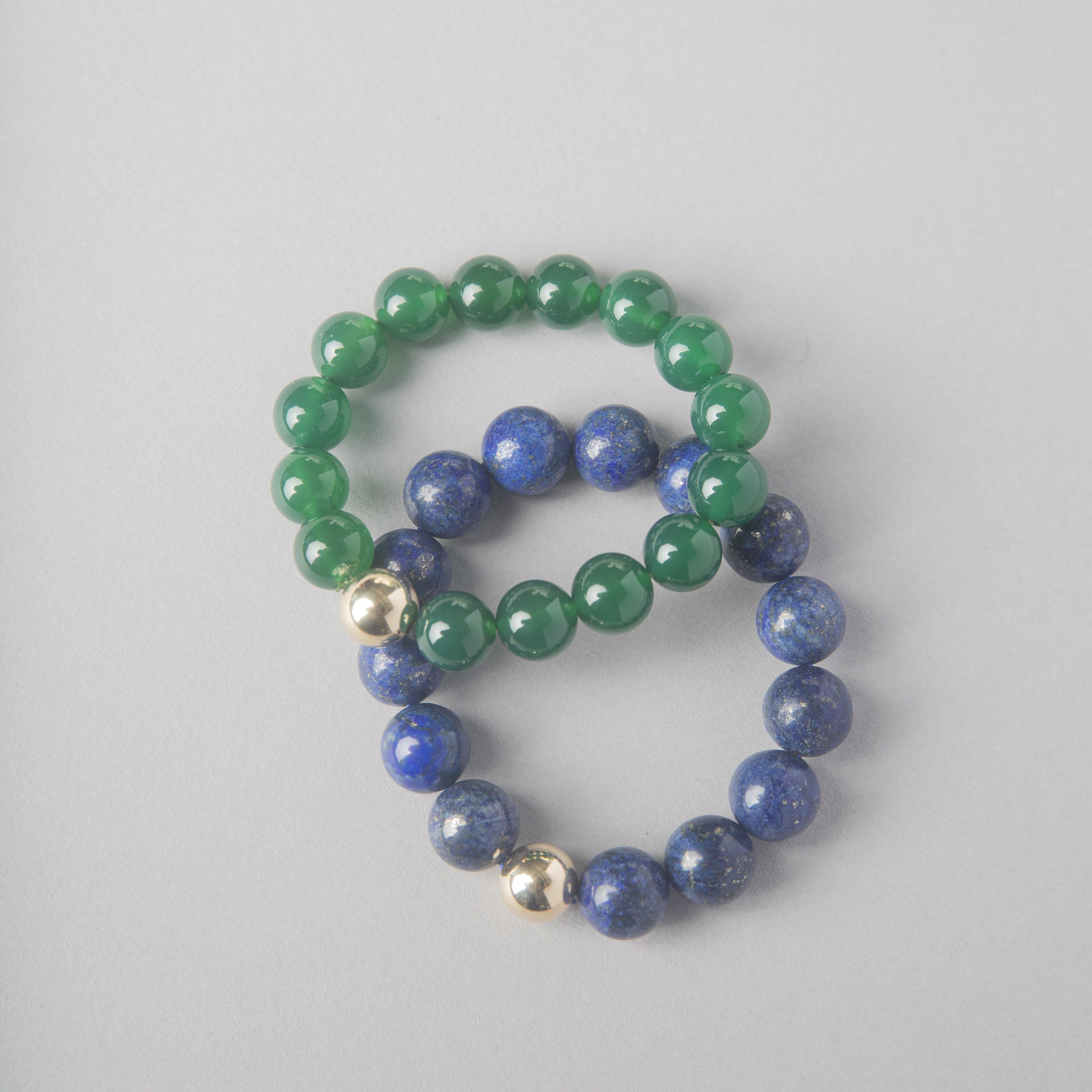 LAPIS + GOLD BEAD BRACELET - bobbie carr