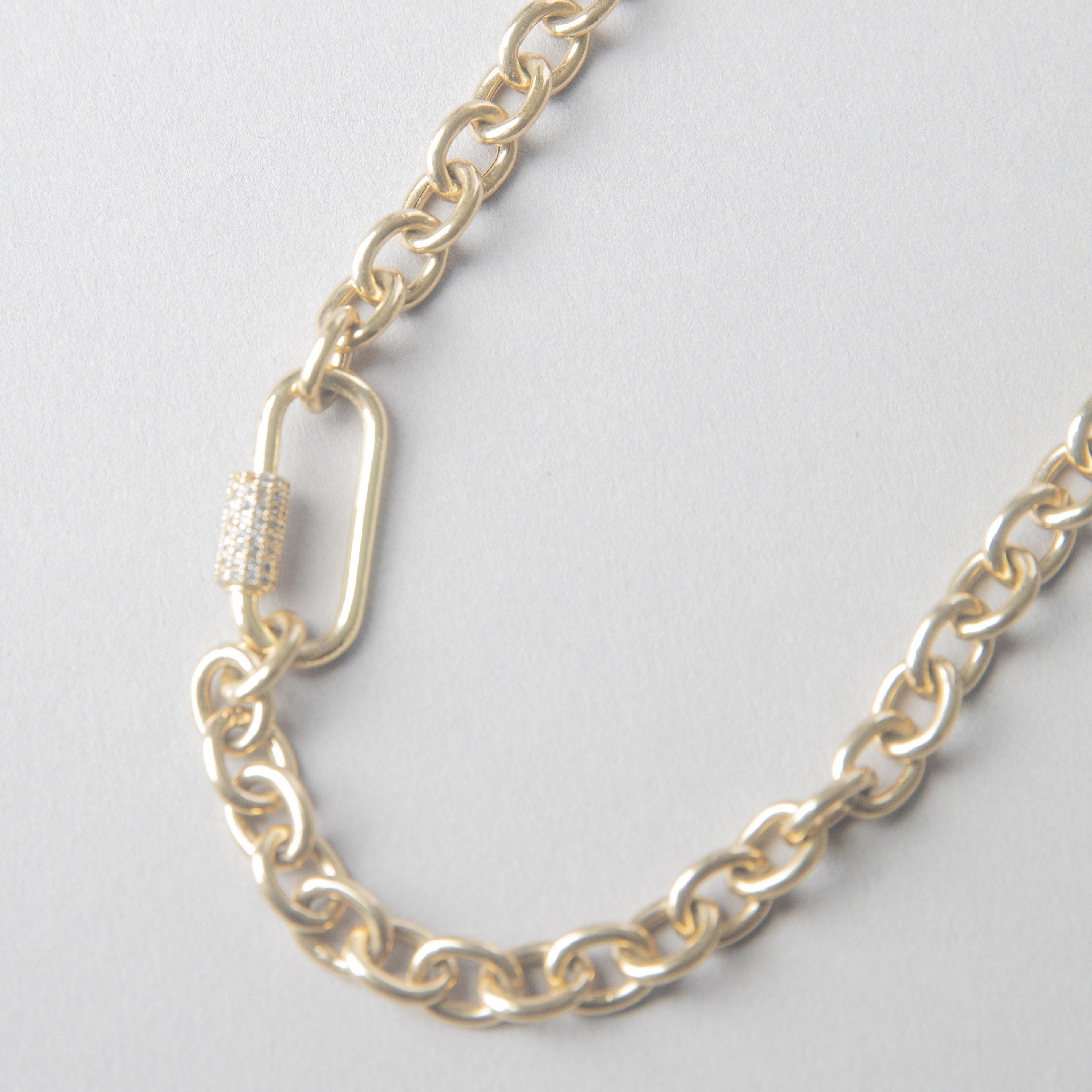 CLARICE NECKLACE WITH CZ CARABINER