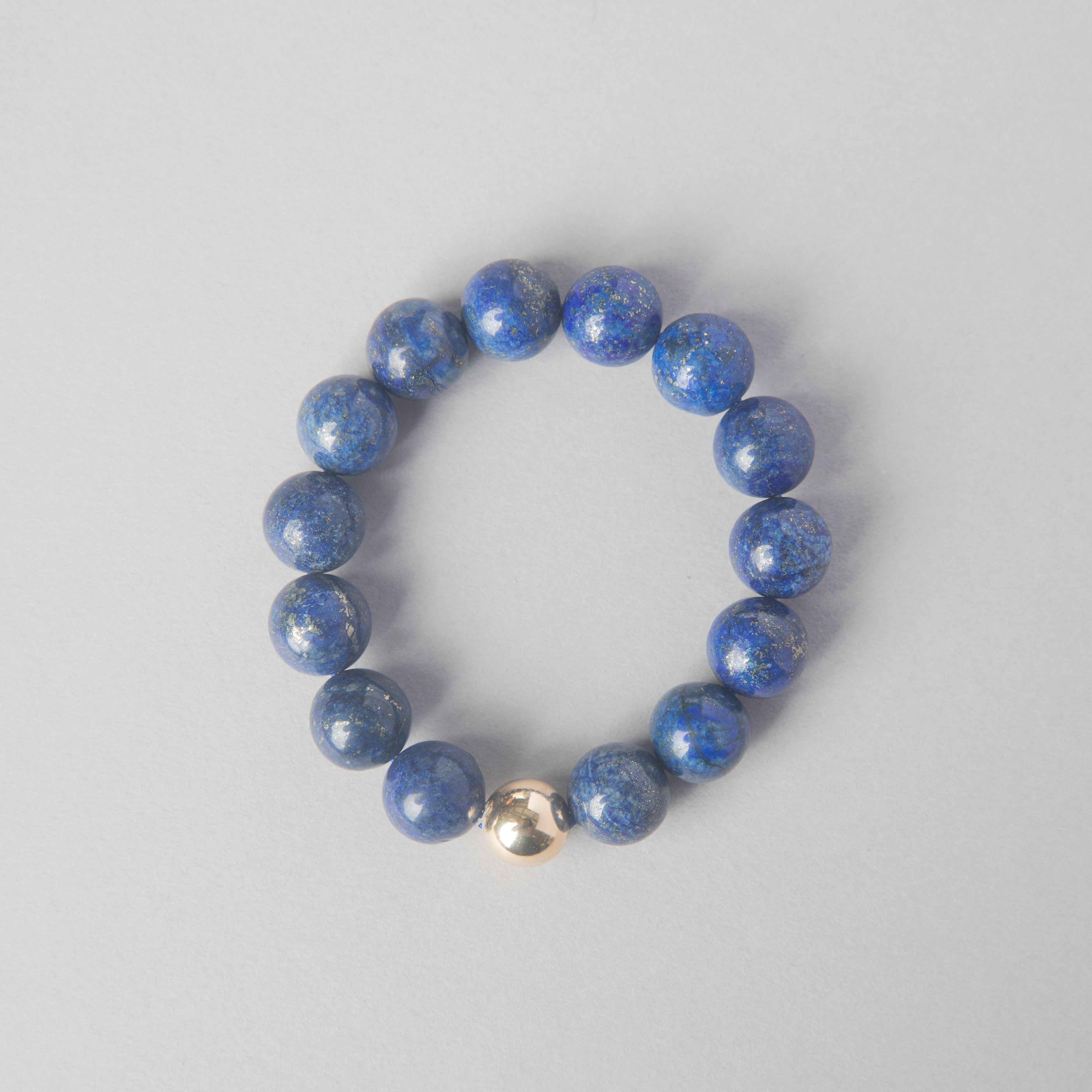 LAPIS + GOLD BEAD BRACELET - bobbie carr